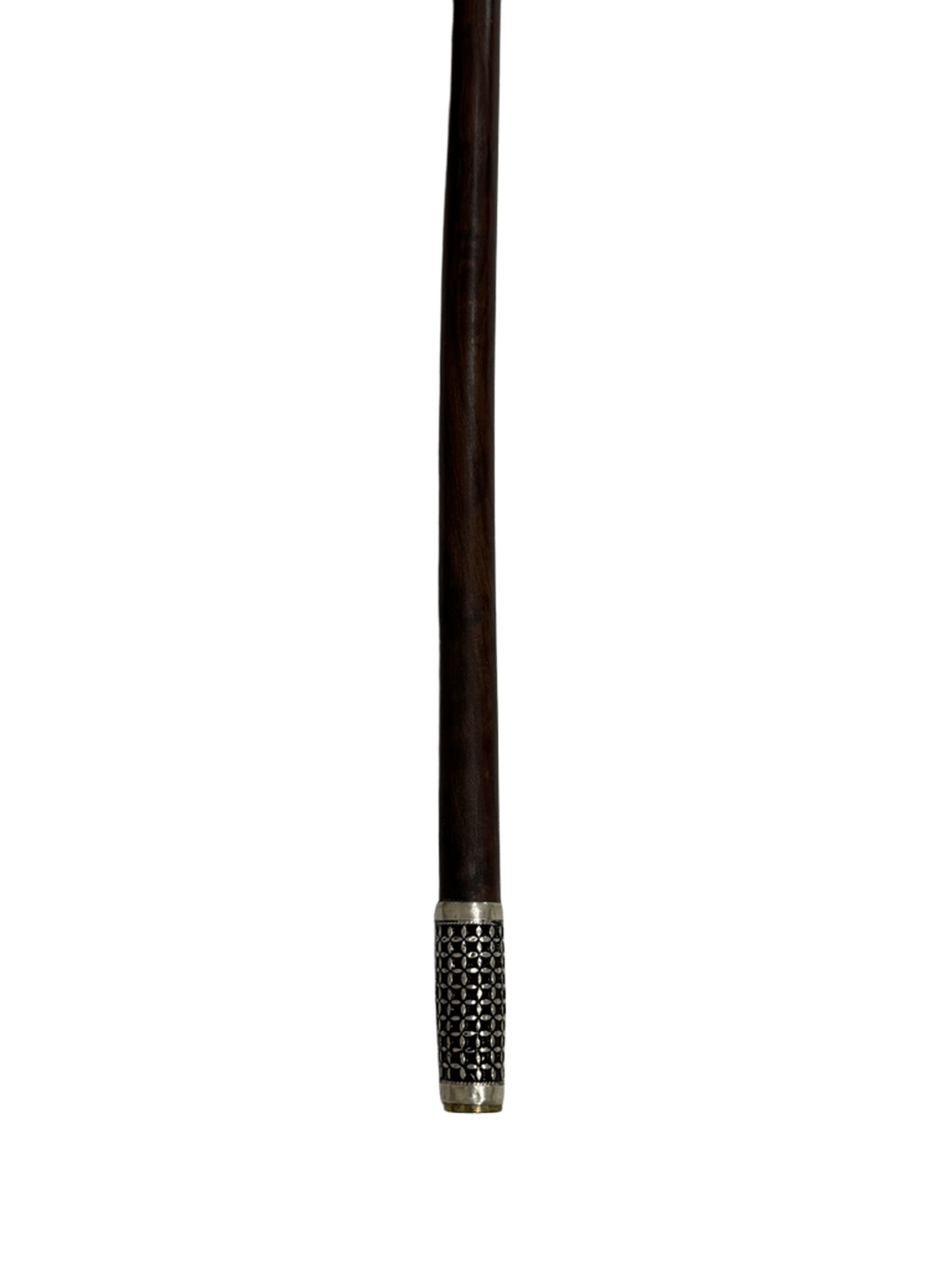 Dark Brown Atam Wood Cane with Oxidized Silver - 5