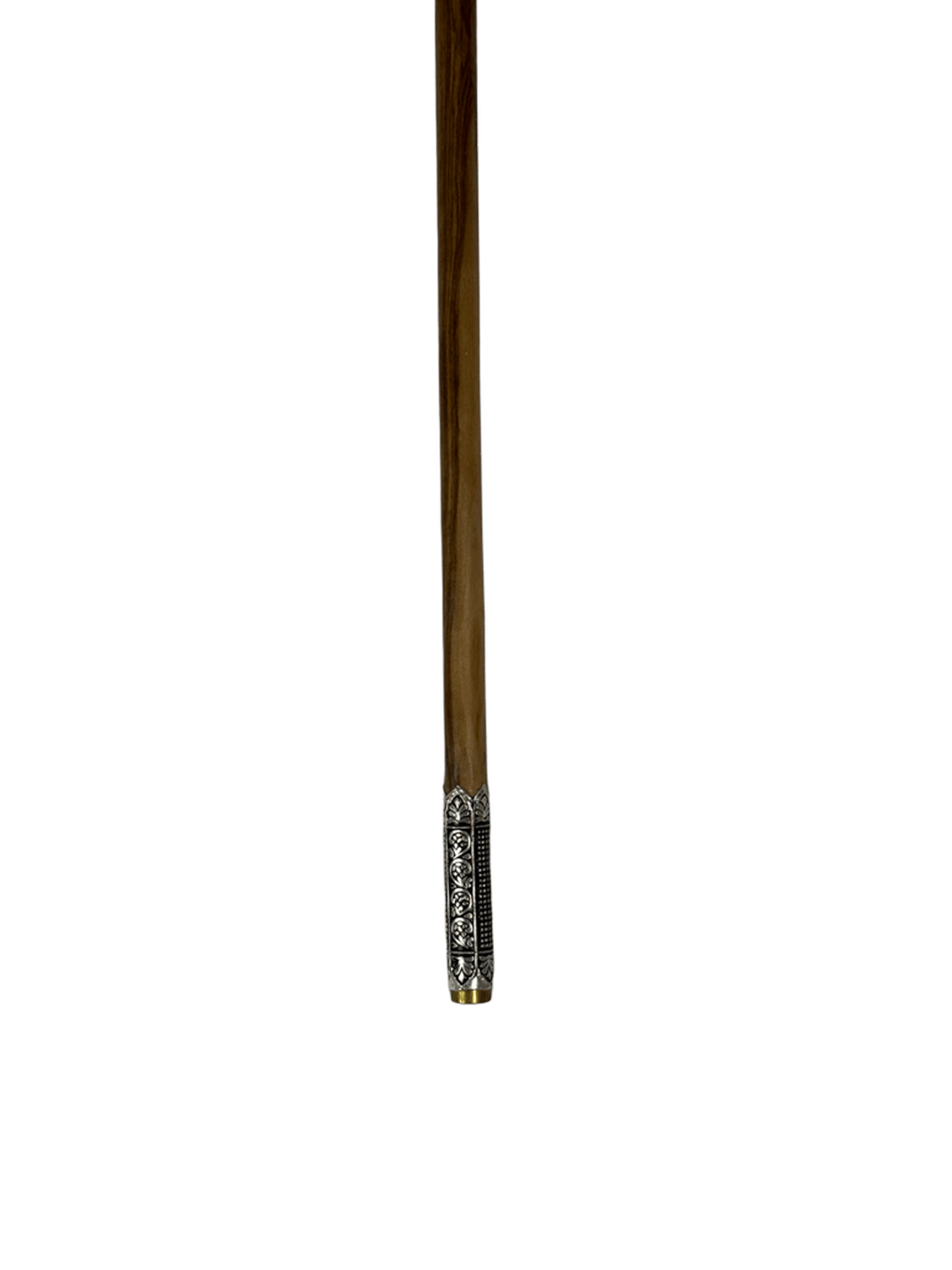 Natural Aatam Wood Cane with Oxidized Silver - 3