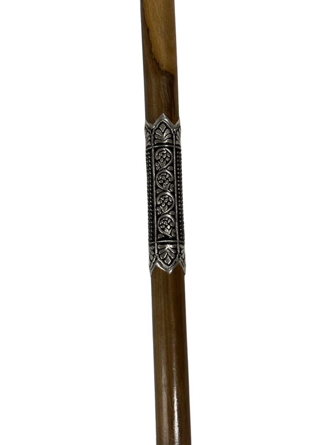 Natural Aatam Wood Cane with Oxidized Silver - 5