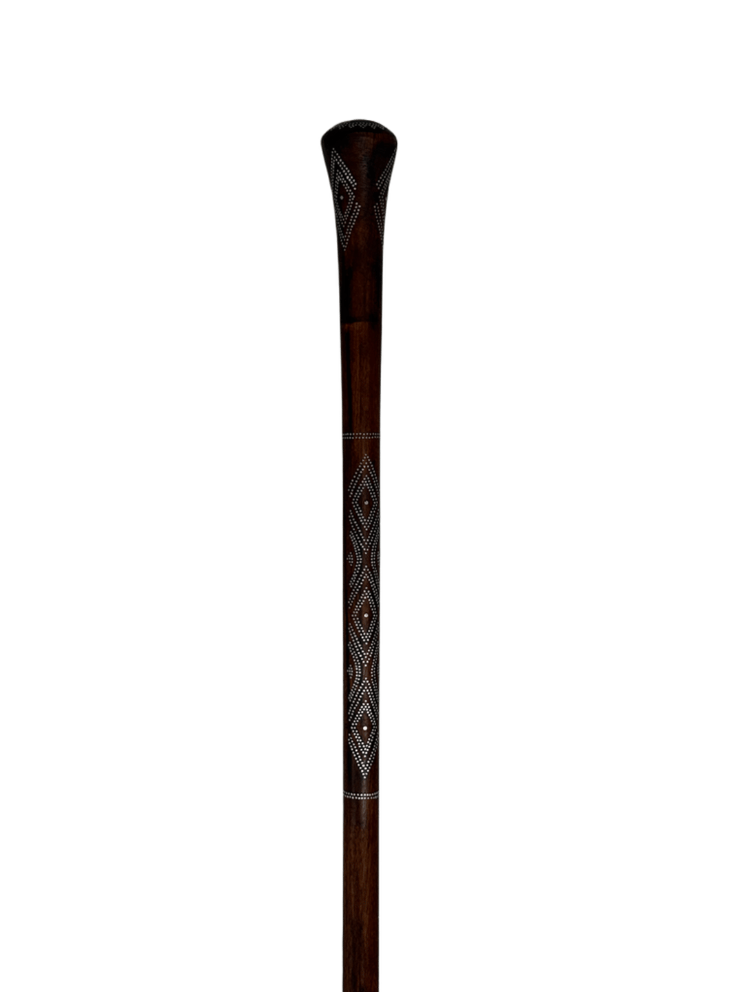 Dark Brown Aatam Wood Cane with Nail Inlay - 1