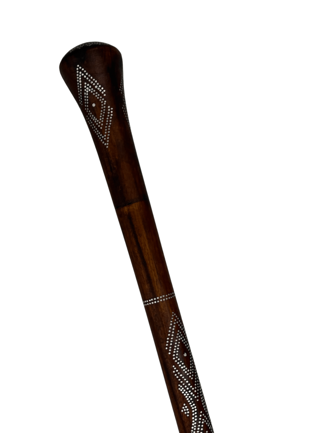 Dark Brown Aatam Wood Cane with Nail Inlay - 3