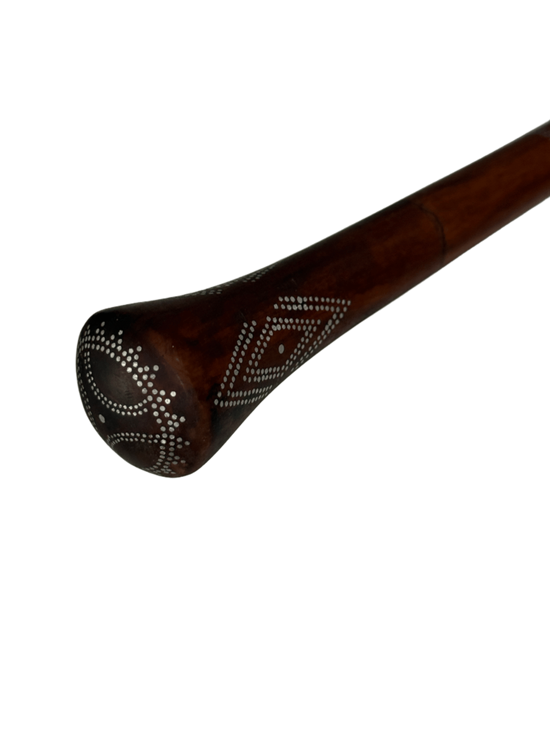 Dark Brown Aatam Wood Cane with Nail Inlay - 4