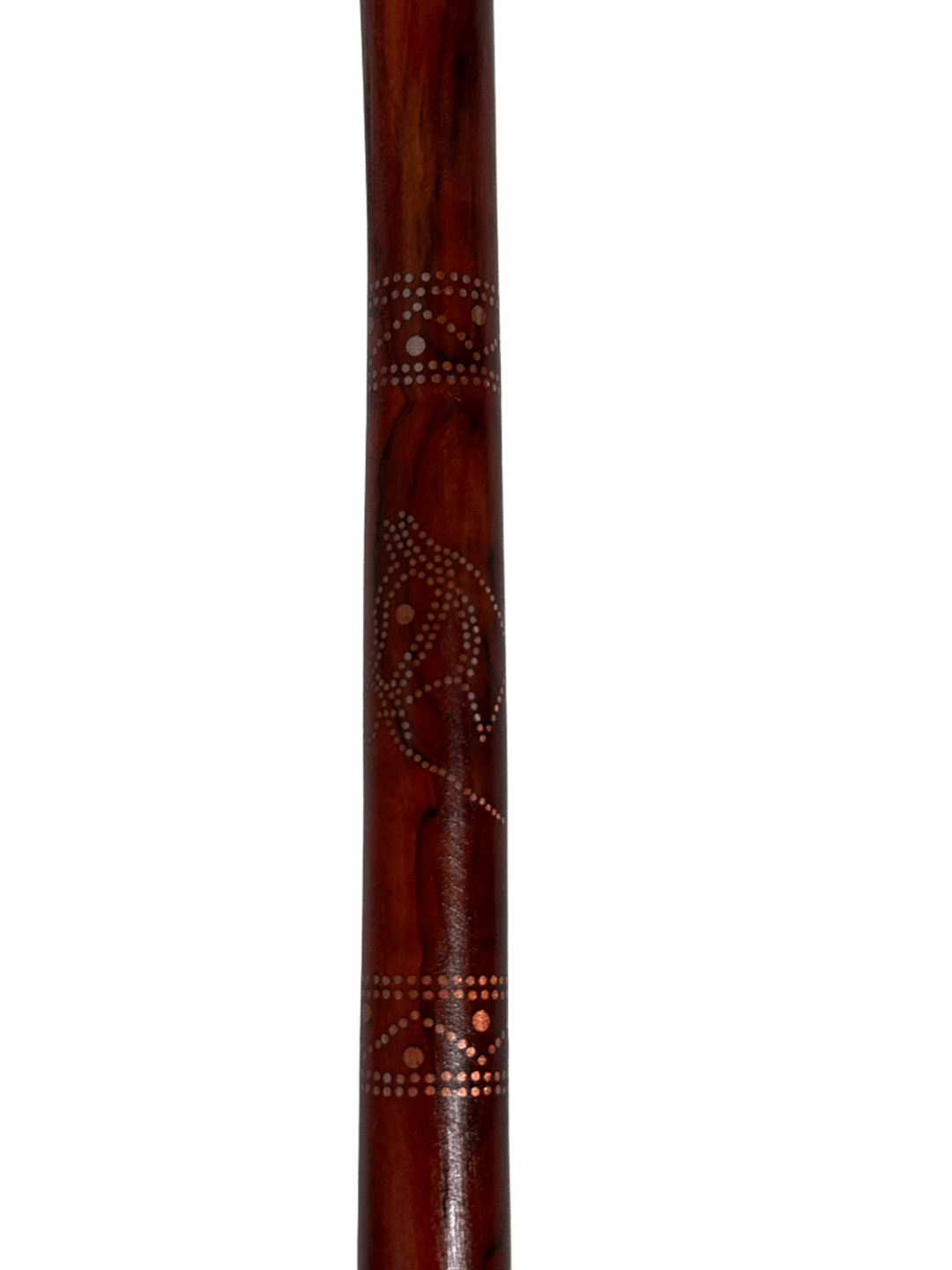 Atam Wood Cane – Red Finish with Nail Pattern - 3