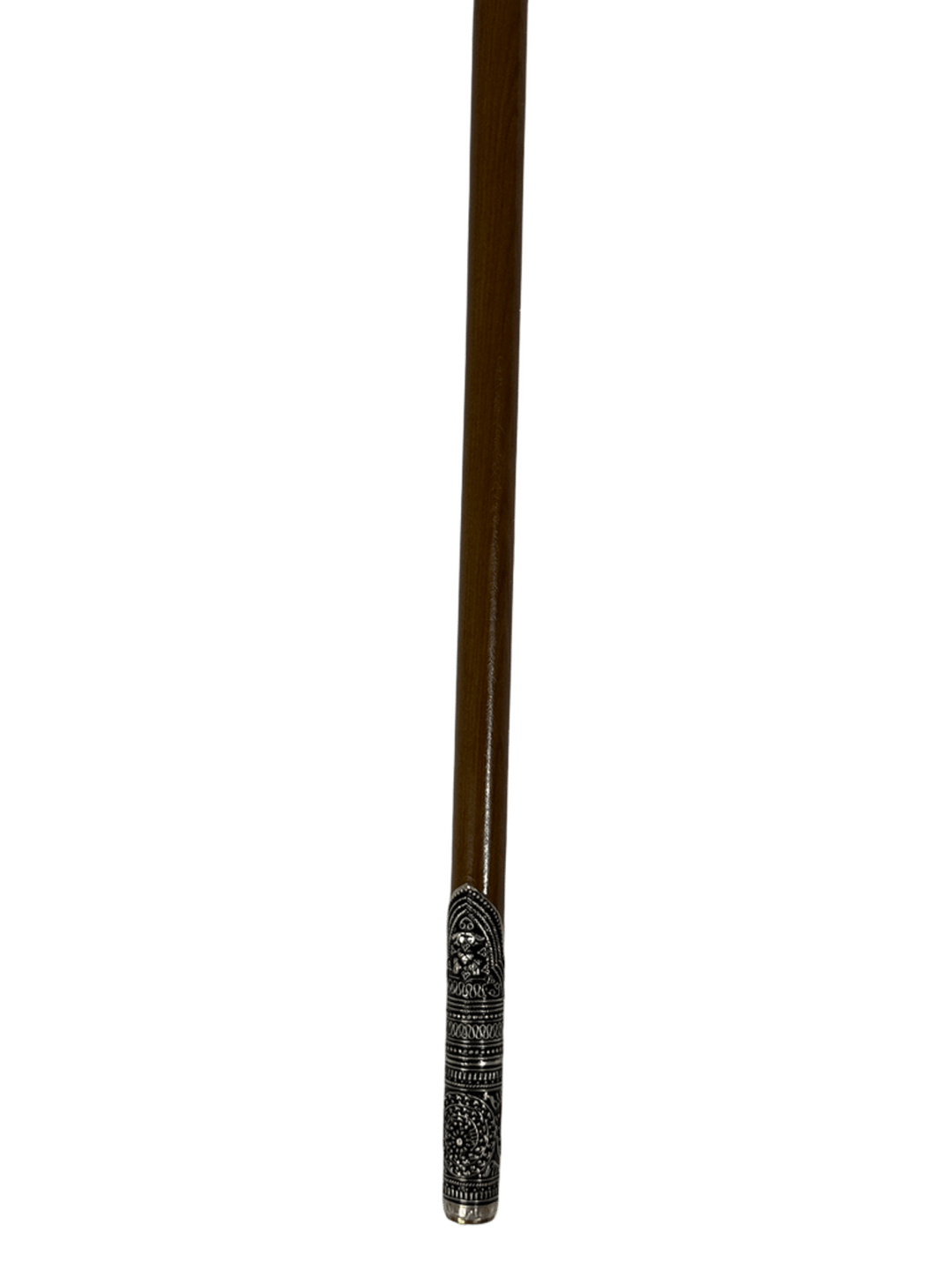 Atam Wood Cane with Zari Thread Handle and Oxidized Silver - 4