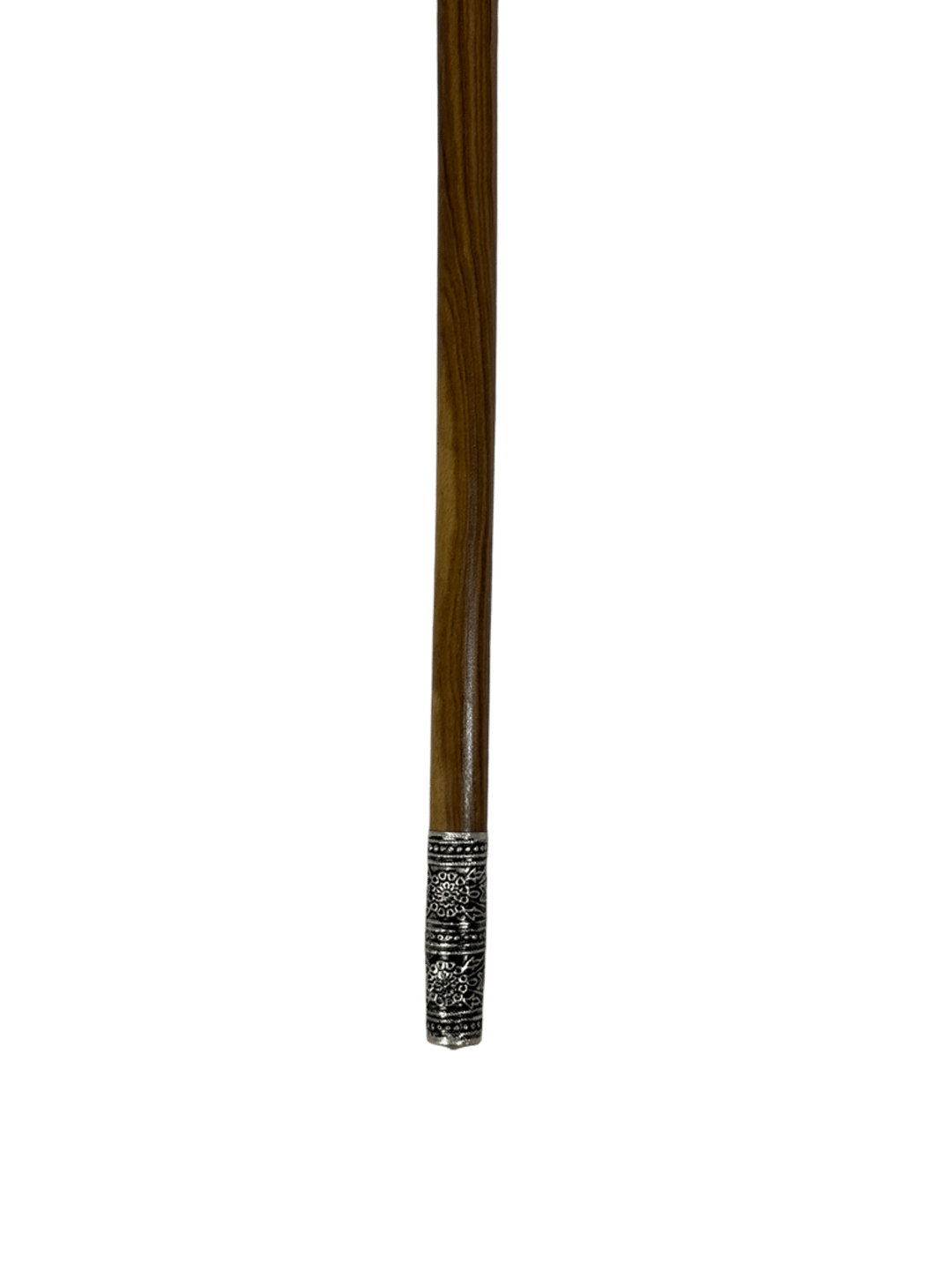 Natural Atam Wood Cane with Full Oxidized Silver Handle - 4