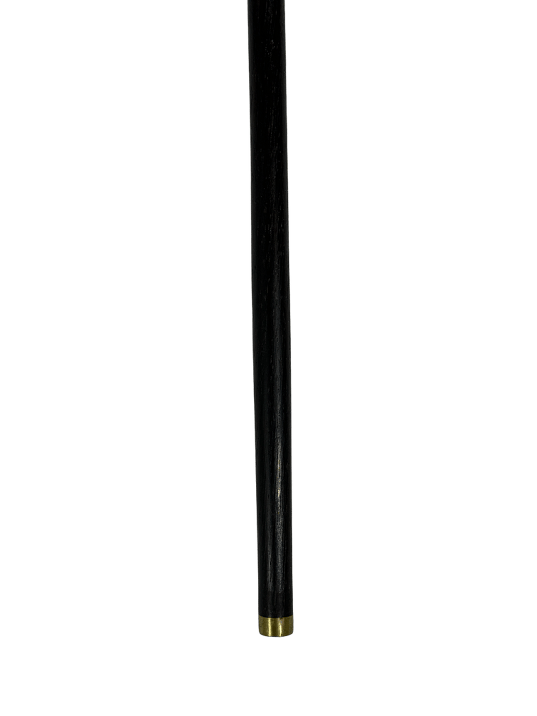Fungi Wood Cane in Black with Horse Head Handle and Brass Decoration - 2