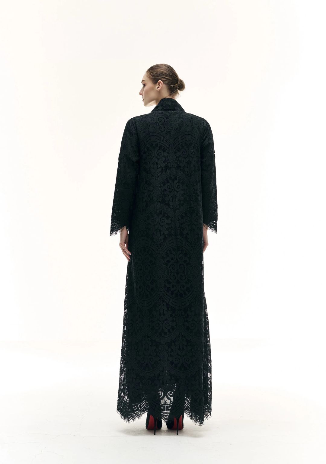 Black lace abaya - 5