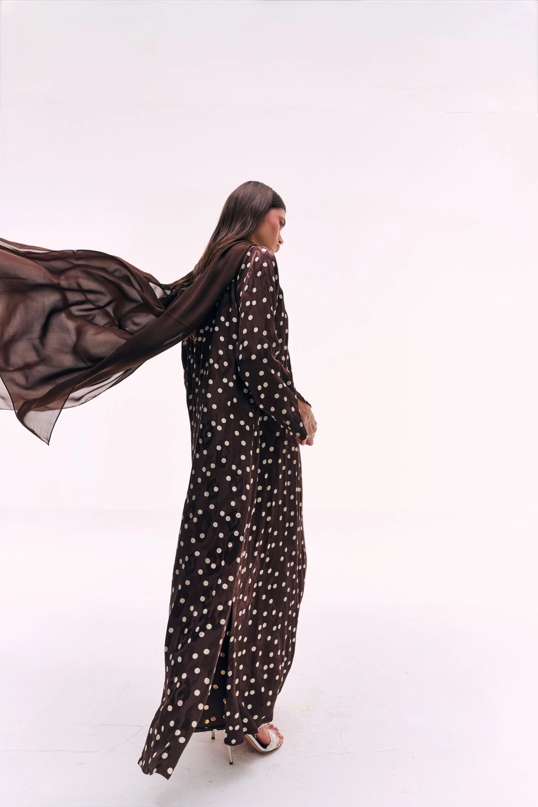 Polka dots brown with white - 3