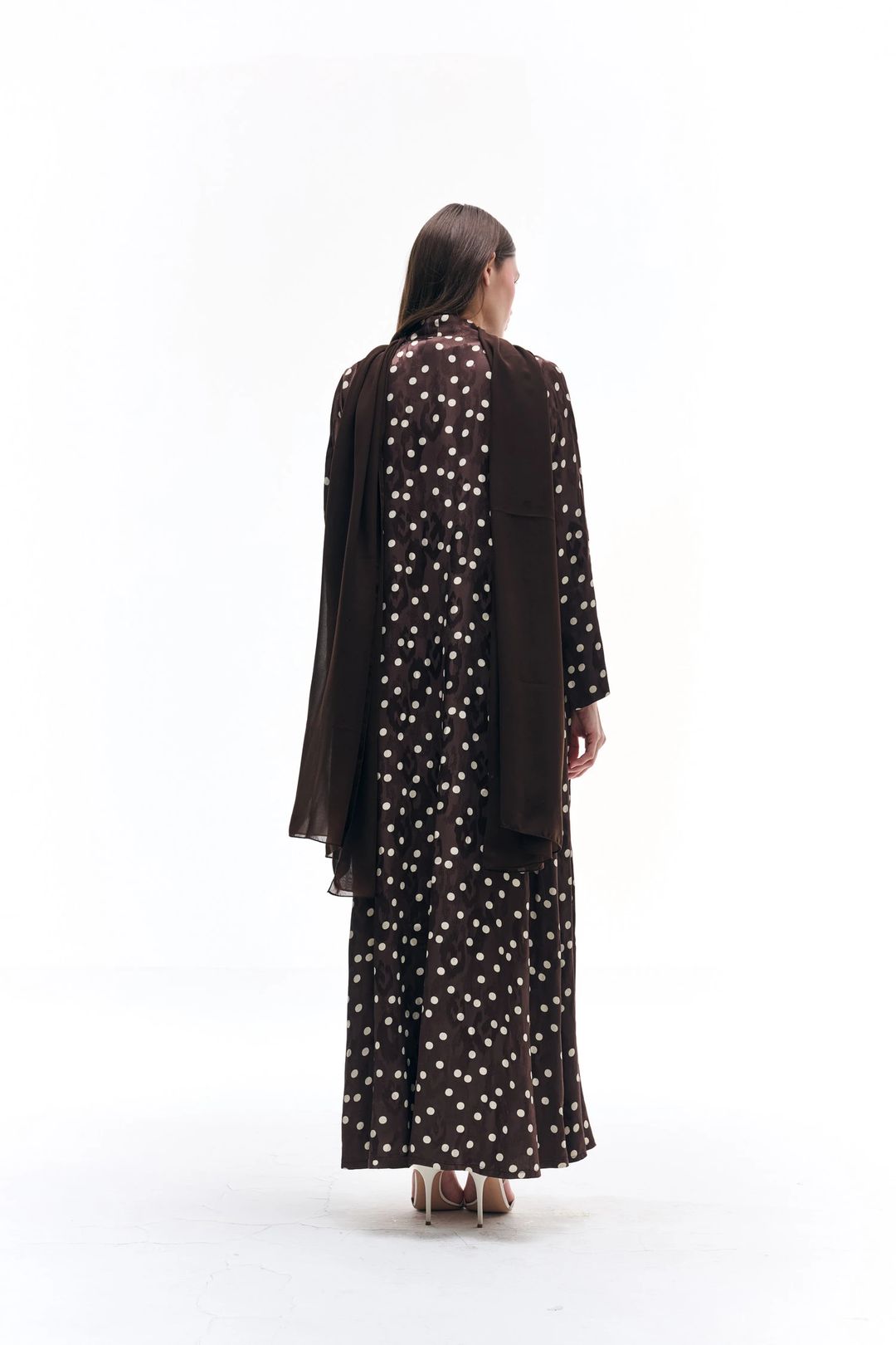 Polka dots brown with white - 4