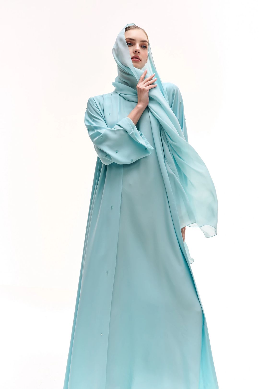 Skyy baby blue abaya - 4