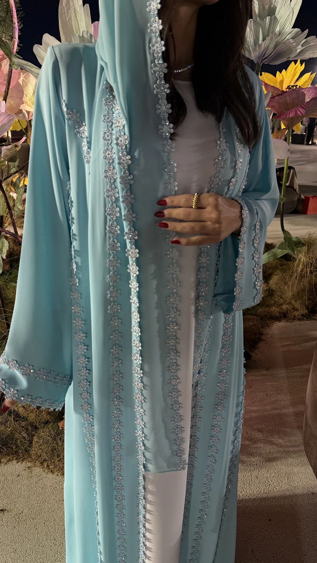 Turquoise blue abaya - 2