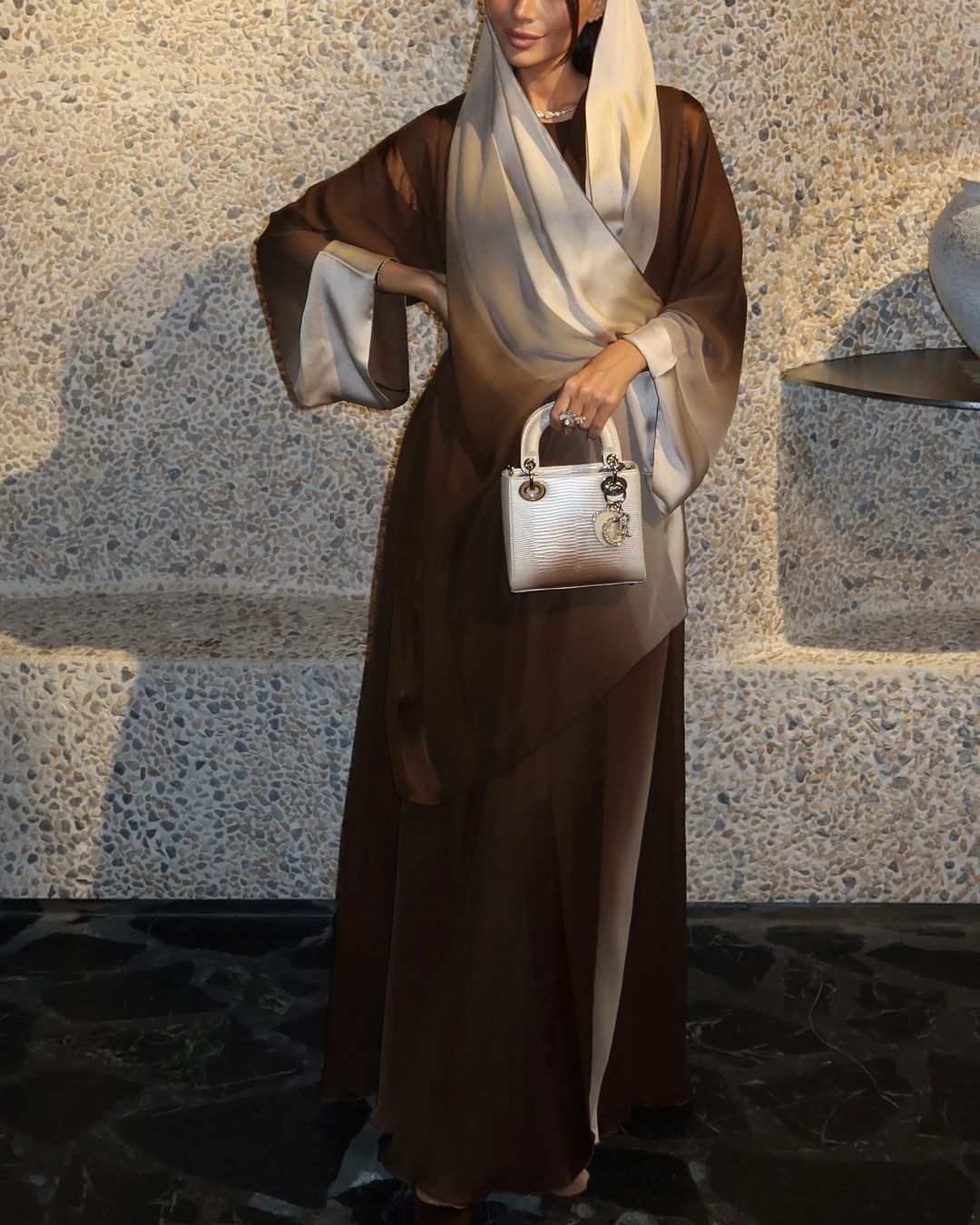 Gold brown ombreh abayas - 2