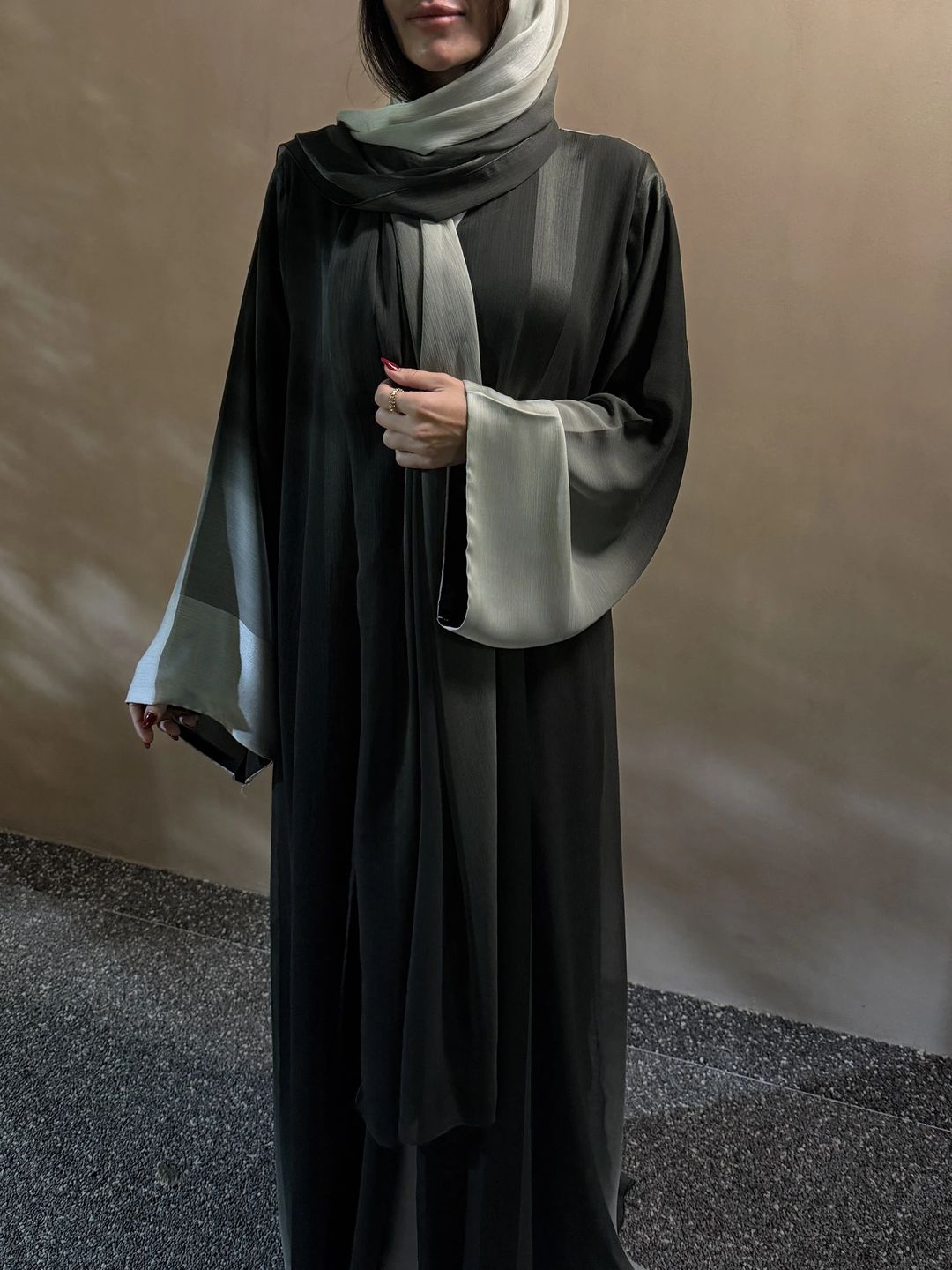 Olive green abaya - 1