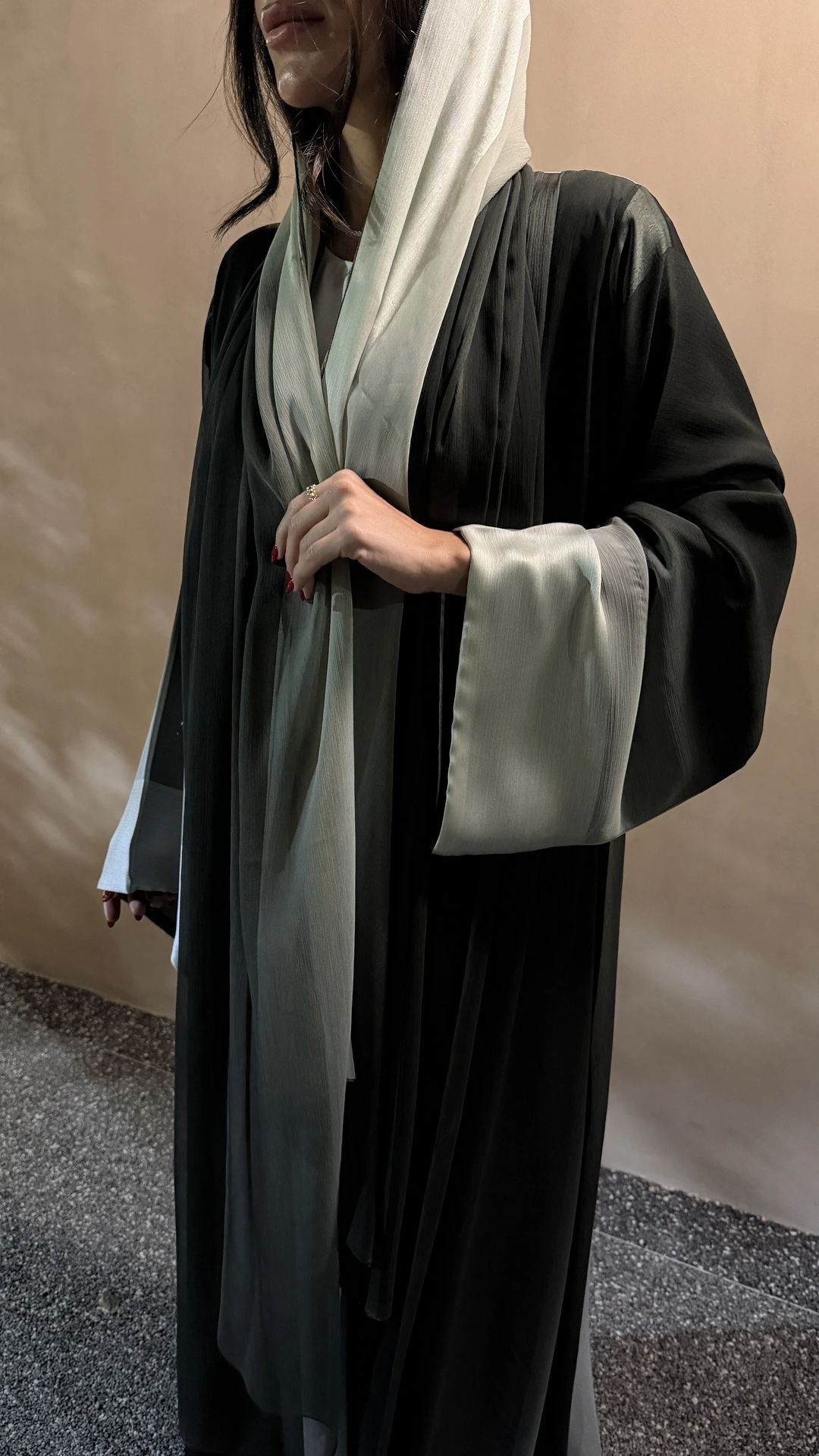Olive green abaya - 2
