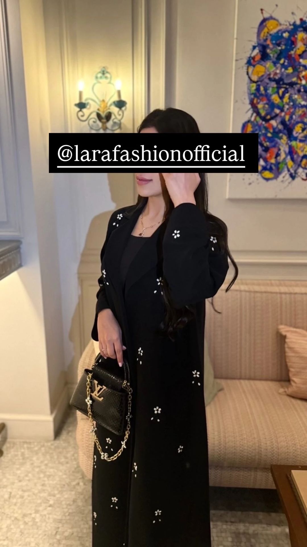 Black with embroidery flowers - 1