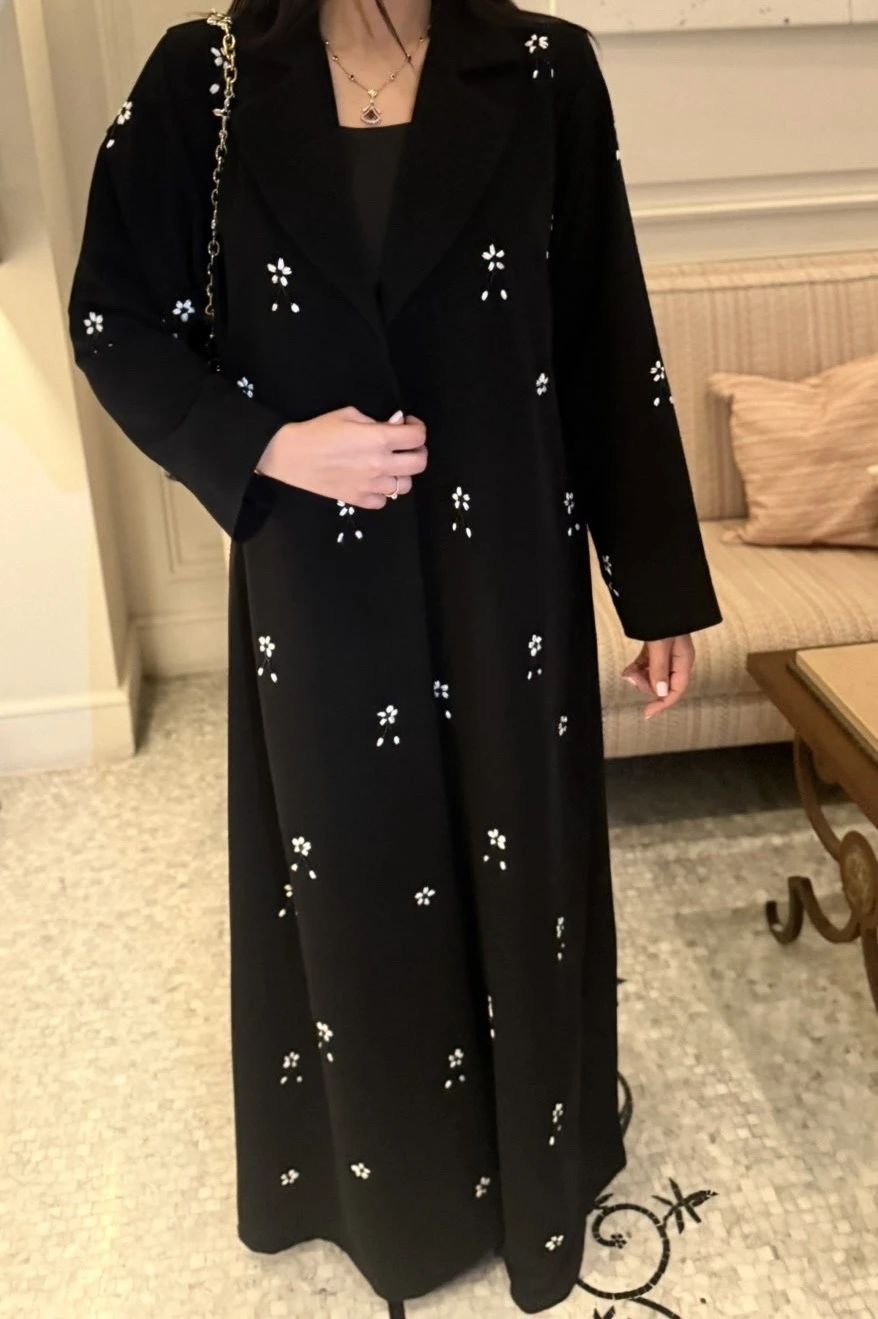 Black with embroidery flowers - 2