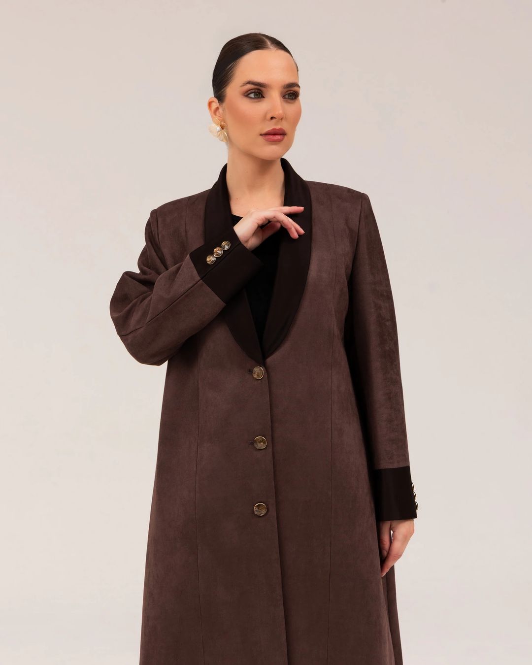 Brown coat abaya - 1