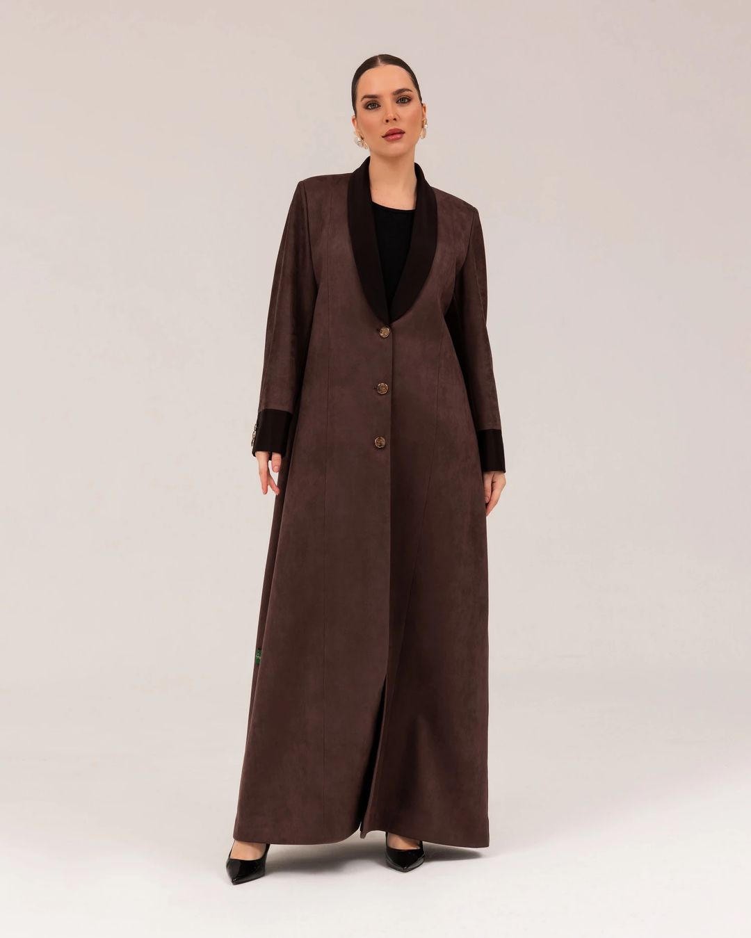 Brown coat abaya - 3