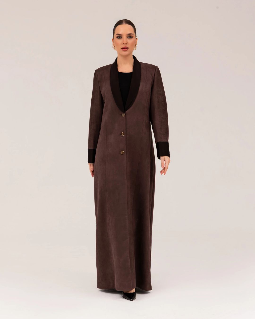 Brown coat abaya - 4