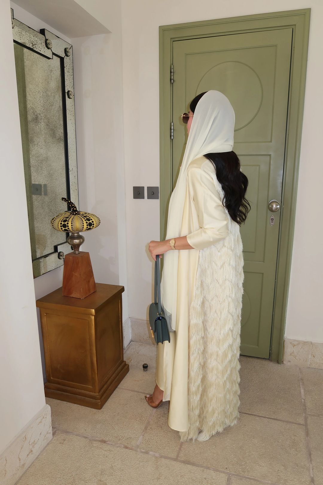 Lime green abaya - 5