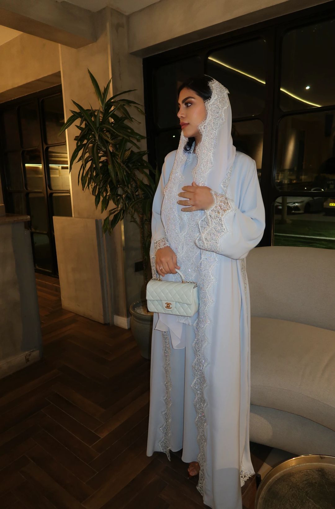 Sky blue abaya - 7