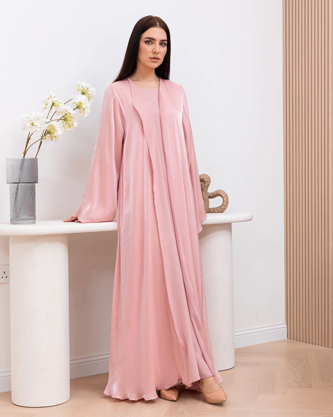 Baby pink abaya - 1
