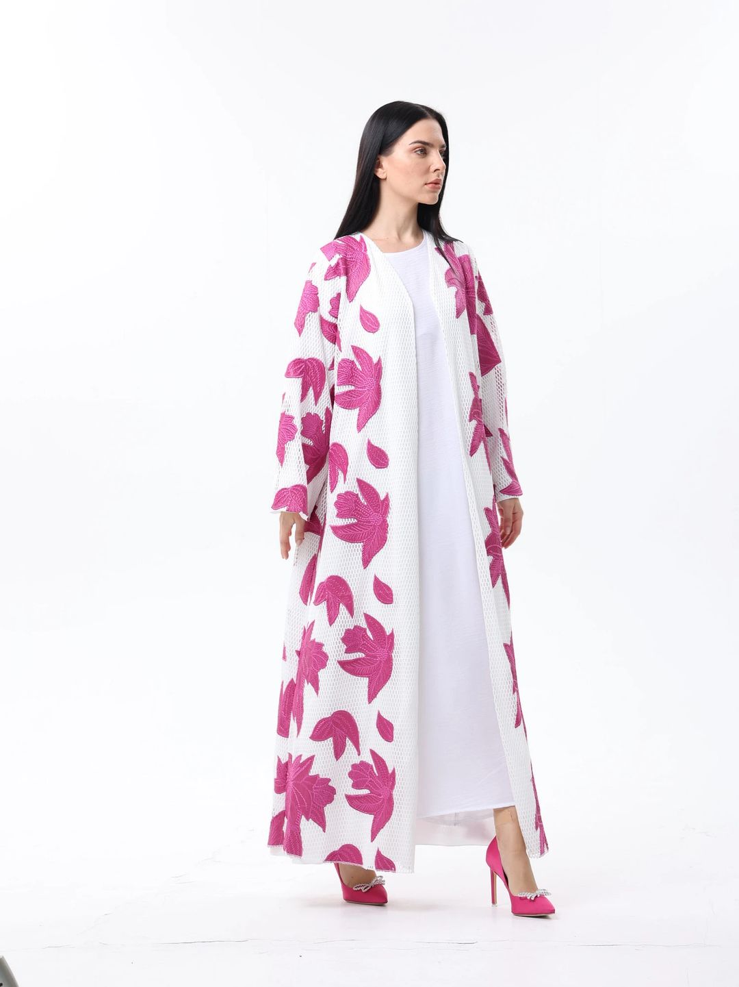 White and fusion abaya - 5