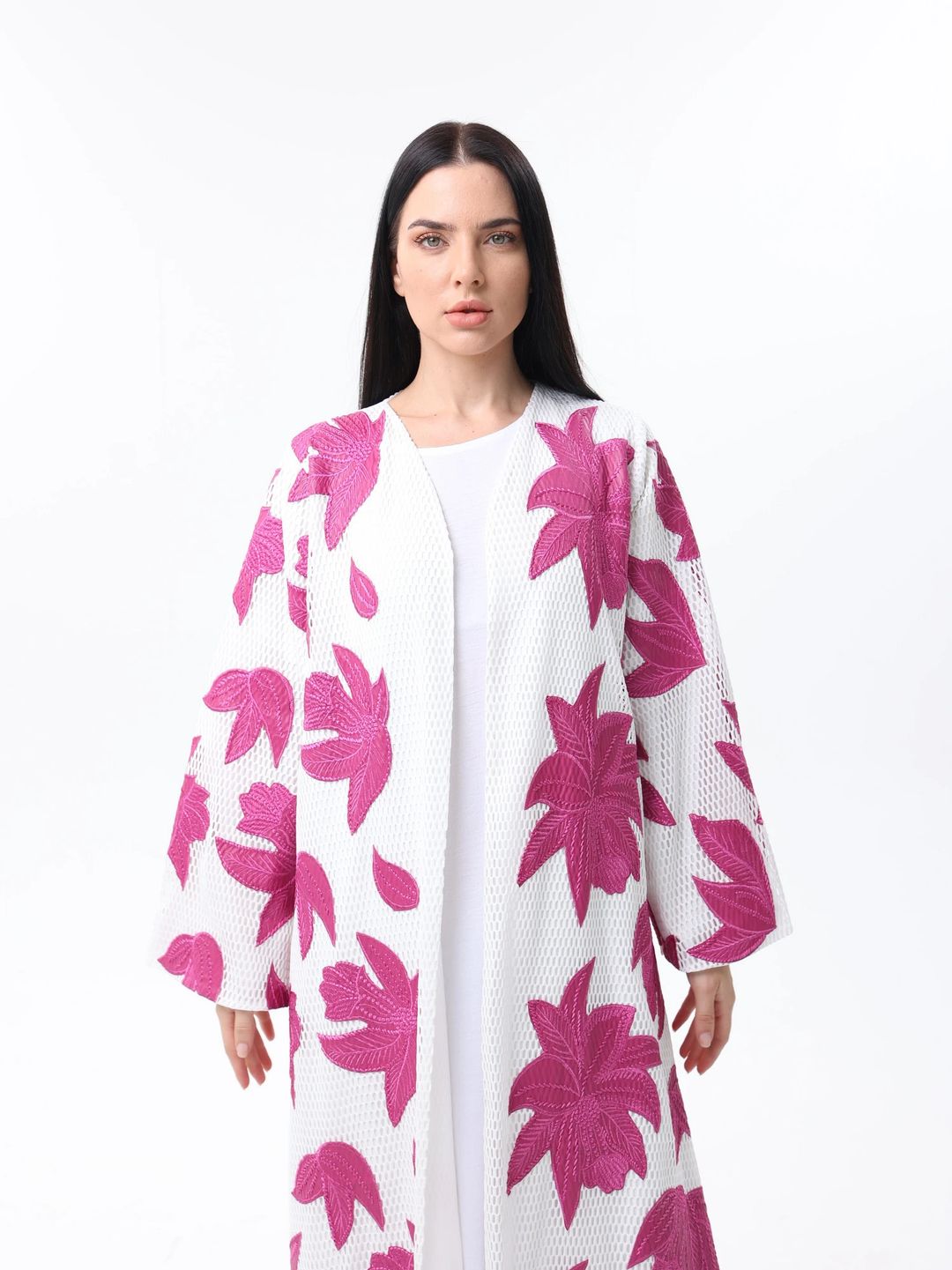 White and fusion abaya - 4