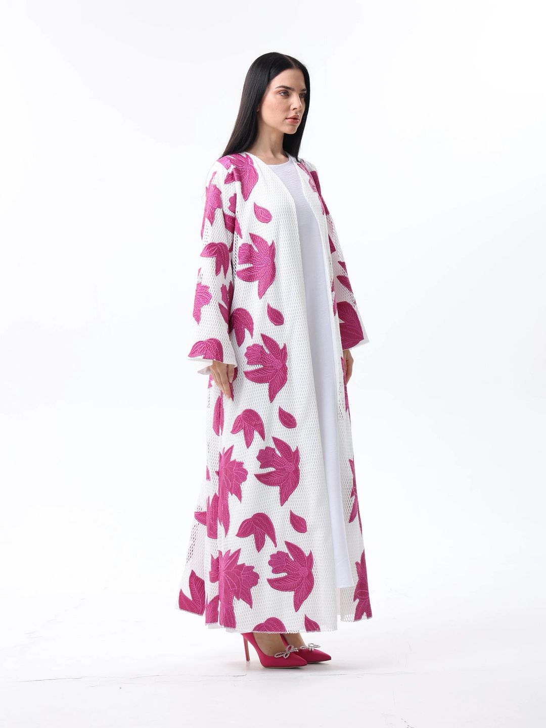 White and fusion abaya - 6