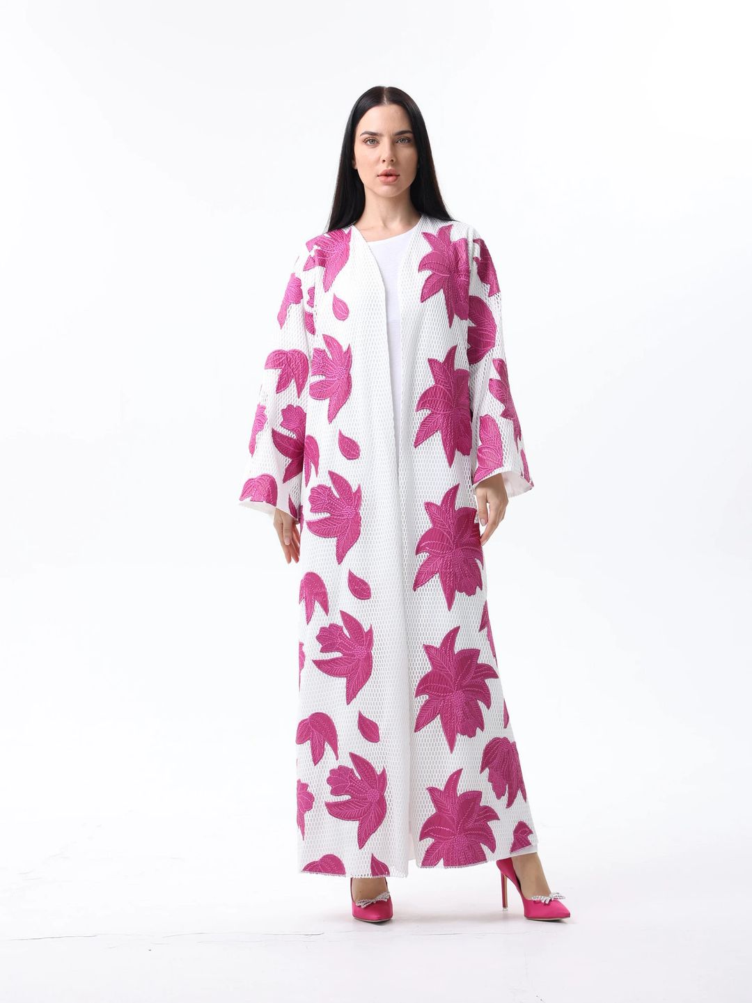 White and fusion abaya - 7