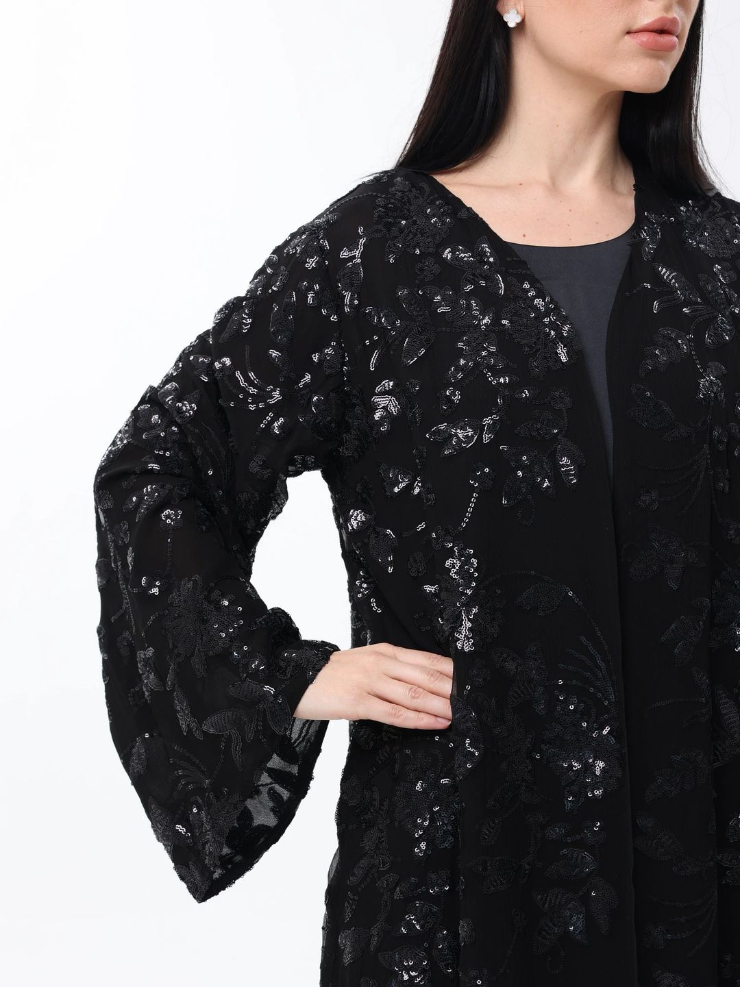 Black stylish abaya - 2