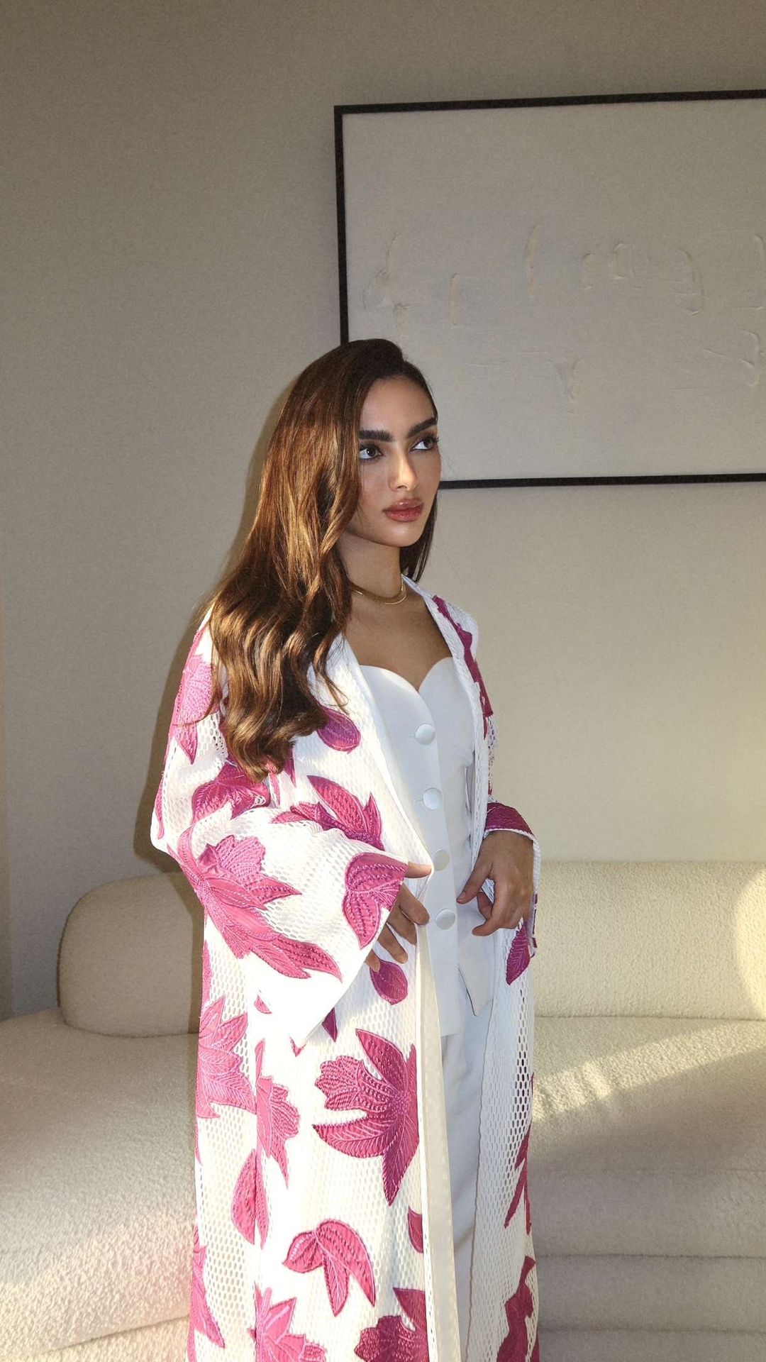 White and fusion abaya - 8