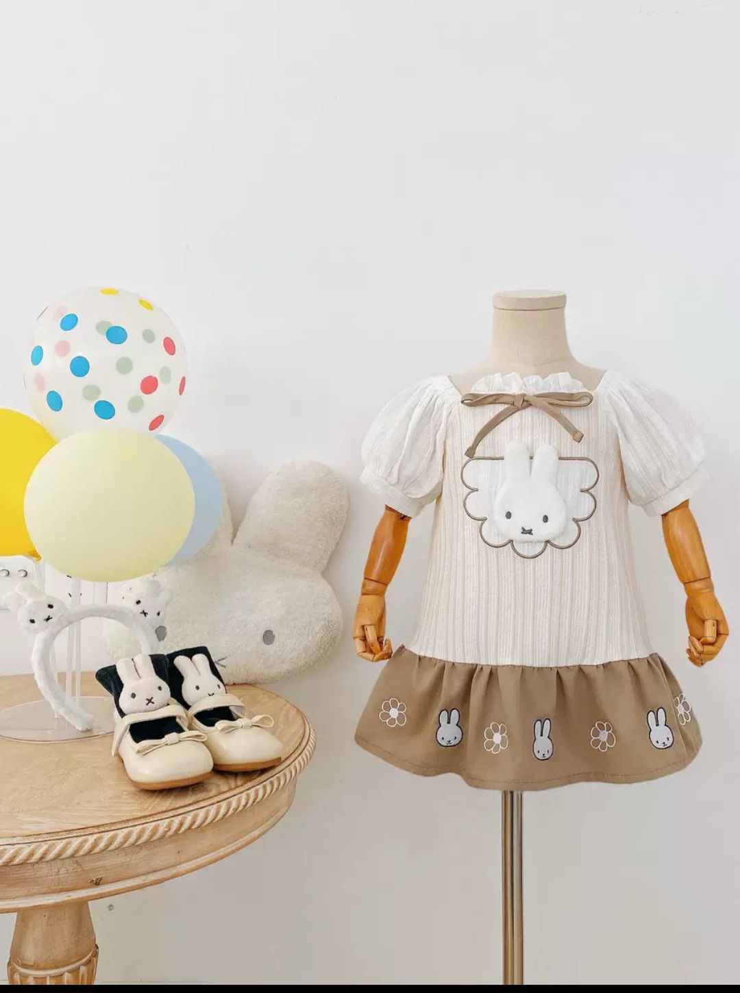 Aprilz – Soft Beige Bunny Dress - 2