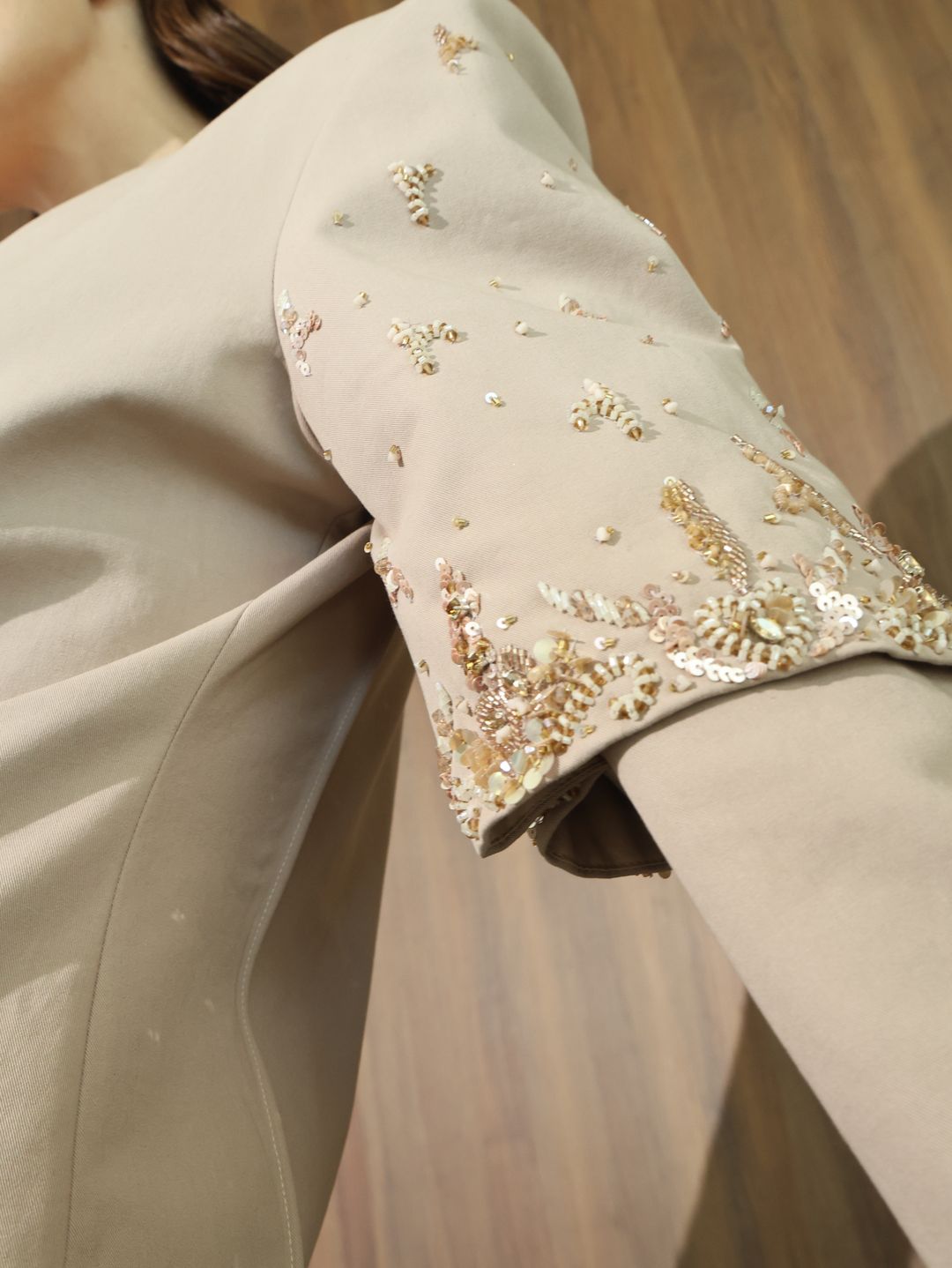 Blush Bell-Sleeve Embroidered Coat - 14