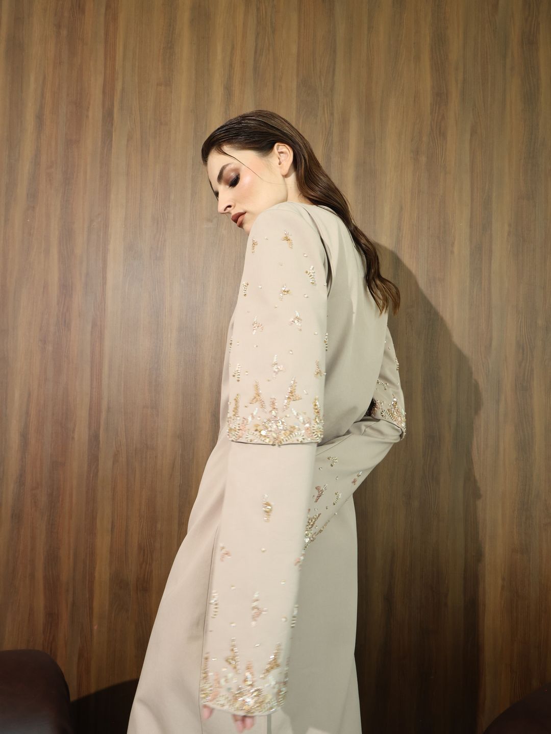 Blush Bell-Sleeve Embroidered Coat - 13