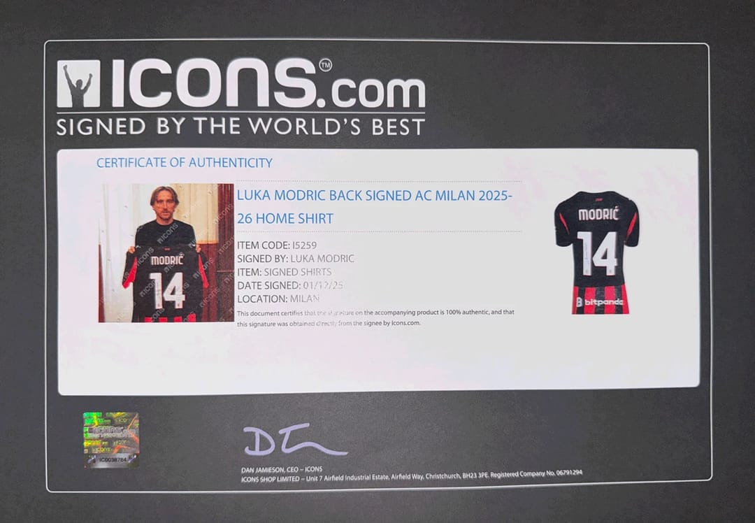 Luka Modric Signed 2025/26 AC Milan Jersey (ICONS) - 11