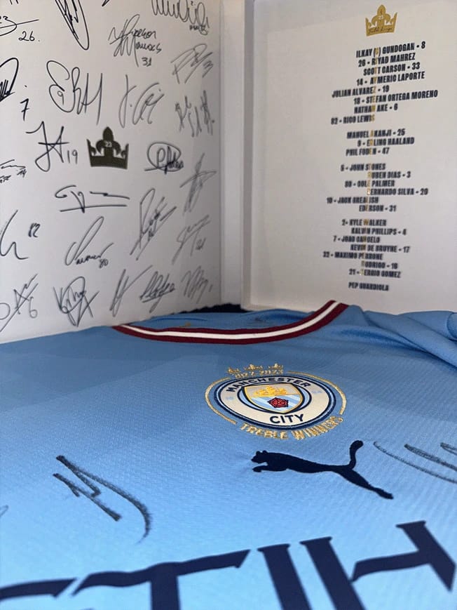 MANCHESTER CITY 2022/23 SQUAD SIGNED JERSEY - 8