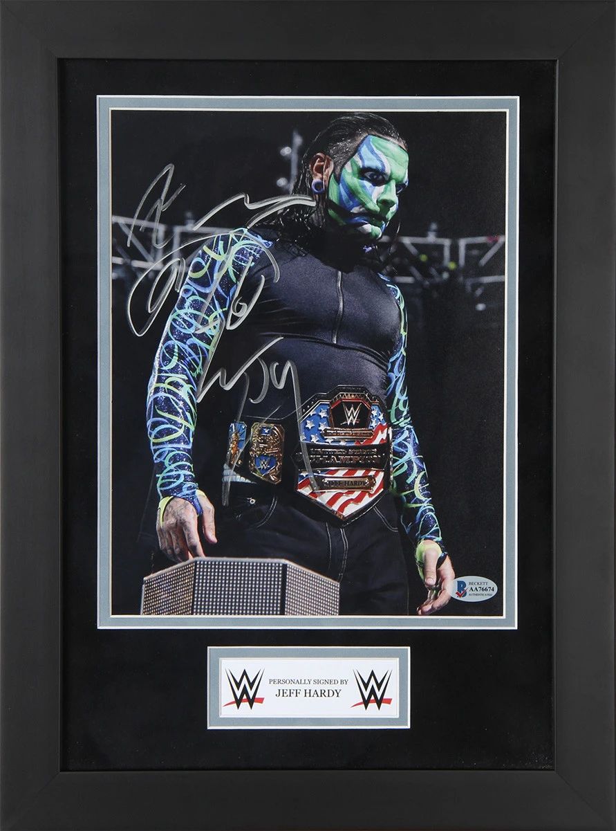 Jeff Hardy Signed WWE FRAMED Poster (BECKETT) - 1