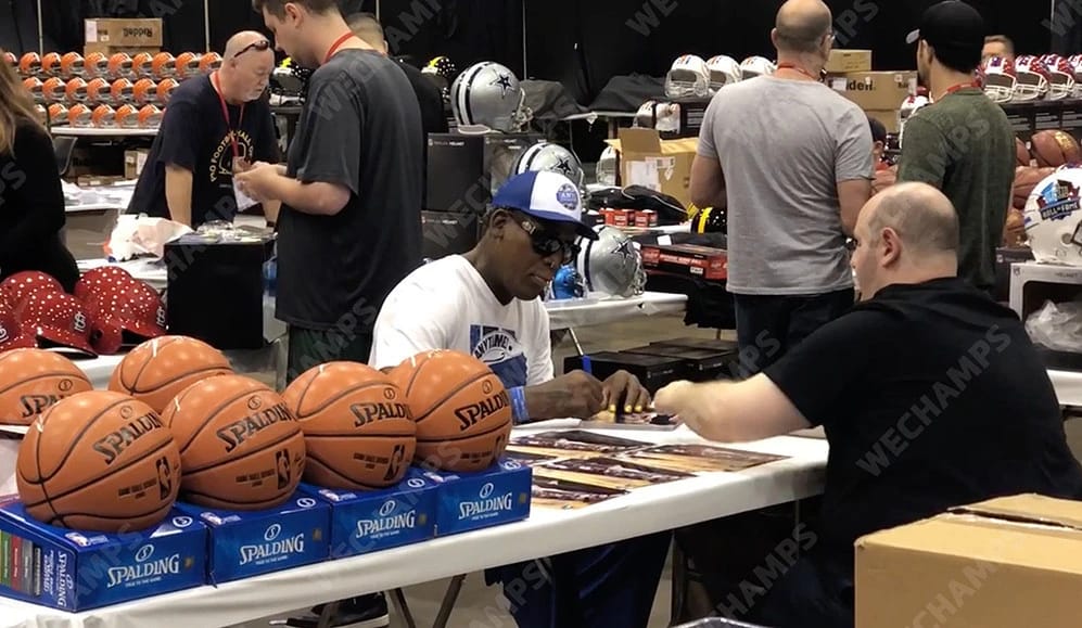 Dennis Rodman Signed Basketball IN A DISPLAY CASE (JSA) - 3