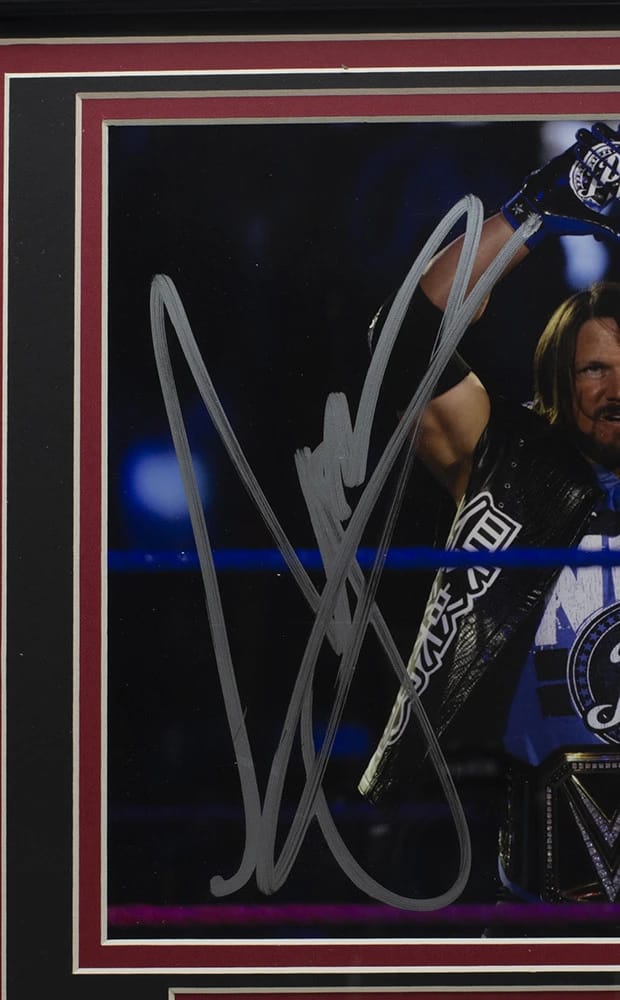 AJ Styles Signed WWE Framed POSTER (JSA) - 2
