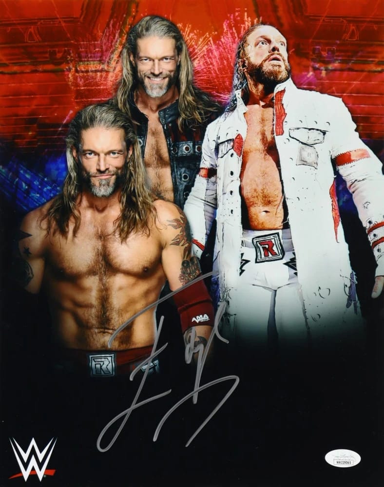 Edge Signed WWE framed Poster (JSA) - 2