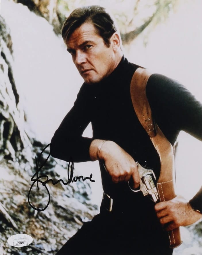 Roger Moore Signed "007" framed Poster (JSA) - 2