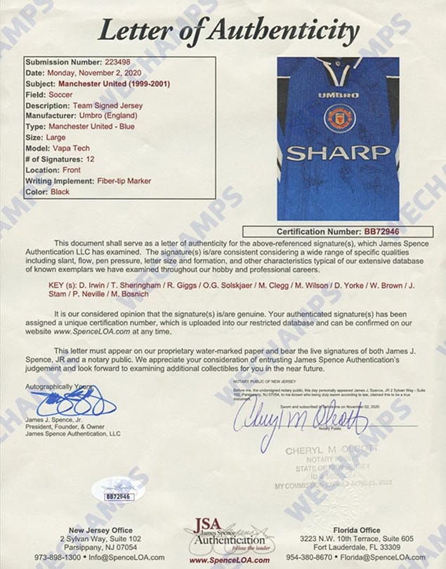 Manchester United Legends Signed 1996/97 Jersey (JSA) - 6
