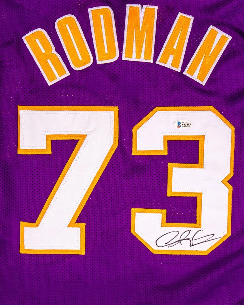 Dennis Rodman Signed Los Angeles Lakers Jersey (BECKETT) - 5