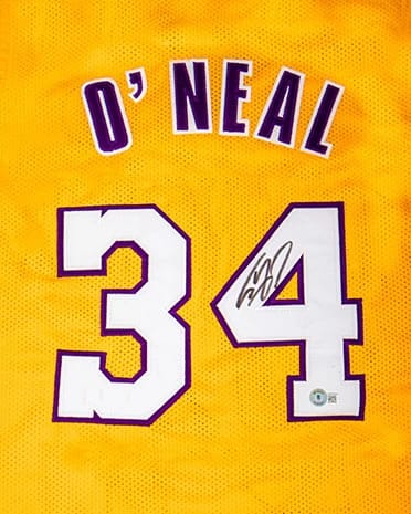 Shaquille O'Neal Signed Los Angeles Lakers CUSTOM Jersey (BECKETT) - 5