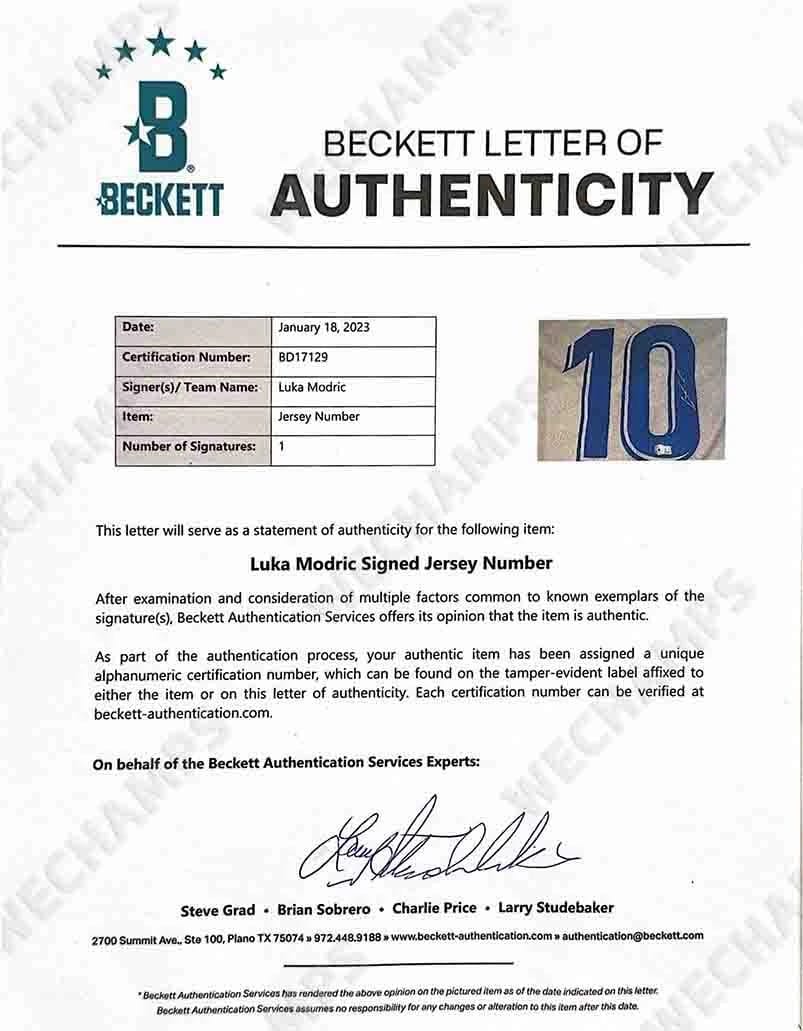 Luka Modrić Signed 2020/21 Real Madrid Jersey (BECKETT) - 7