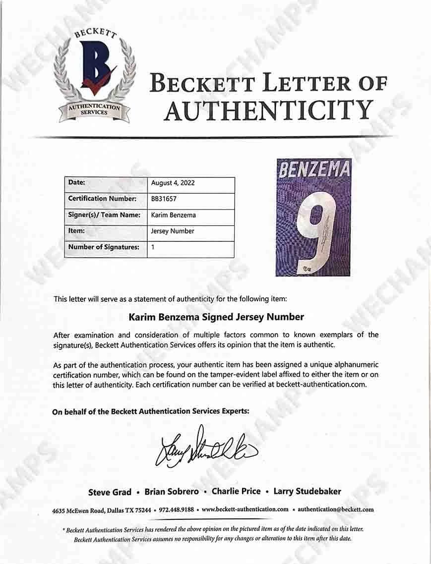 Karim Benzema Signed 2016/17 Real Madrid Jersey (BECKETT) - 7