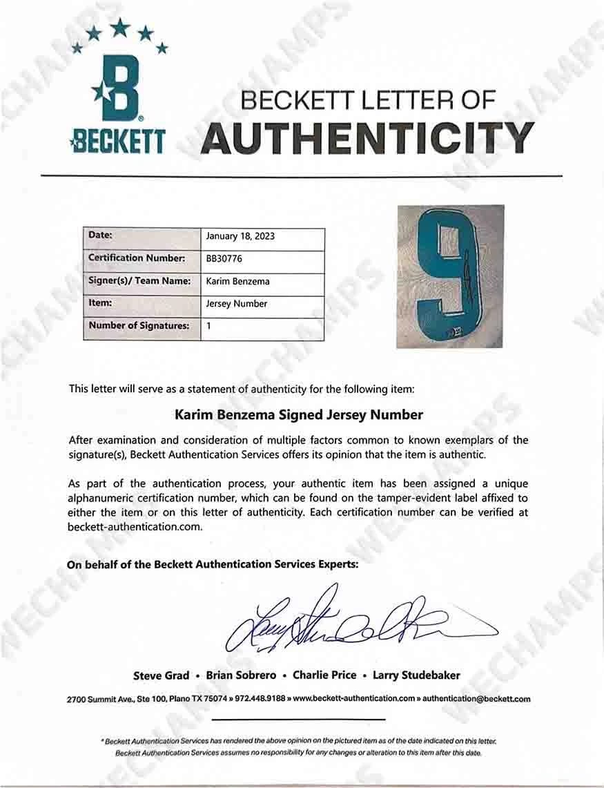 Karim Benzema Signed 2021/22 Real Madrid Jersey (BECKETT) - 8