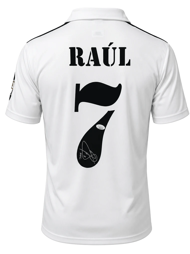 Raul Gonzalez Signed 2002/03 Real Madrid Jersey (JSA) - 4