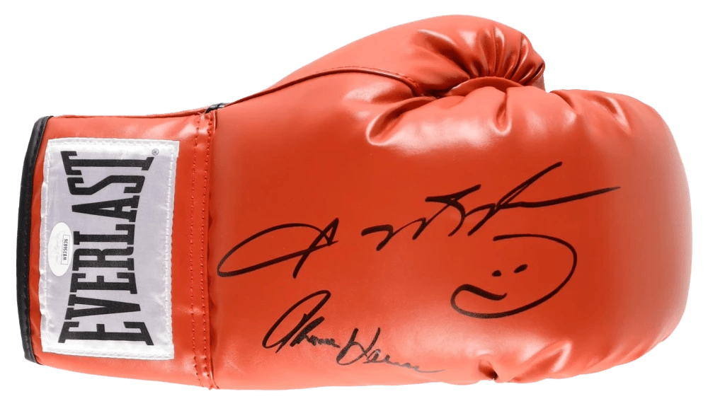 Sugar Ray Leonard & Thomas Hearns Signed Boxing Glove (JSA) - 3